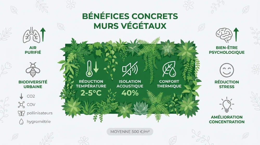 bénéfices des murs végétaux