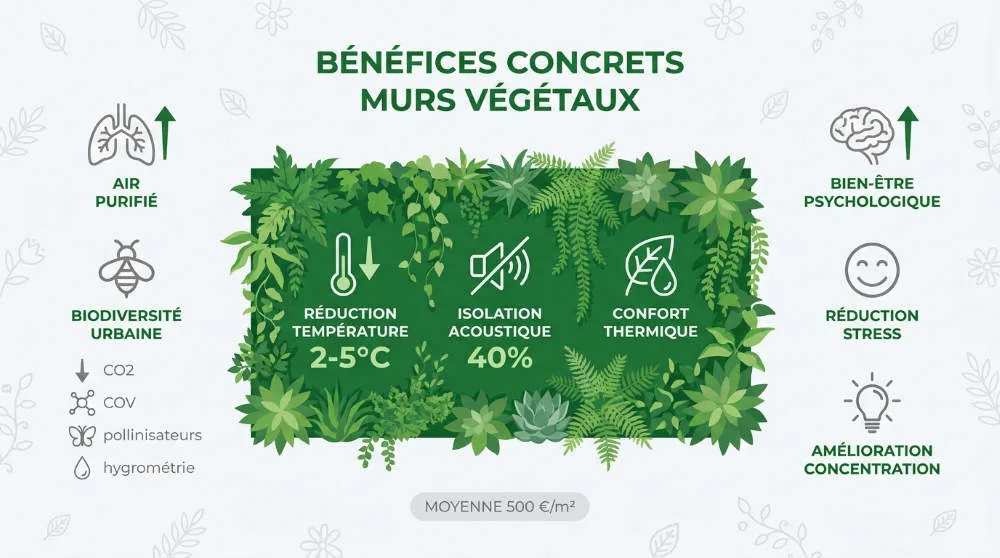 bénéfices des murs végétaux