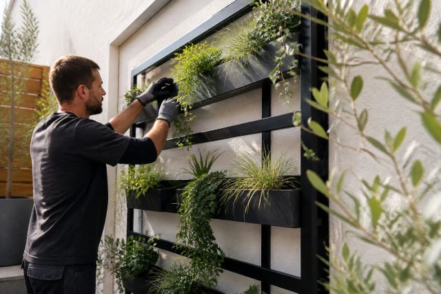 installation d'un mur végétal