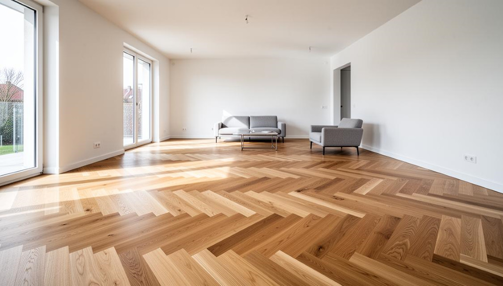 pose de parquet dans une maison